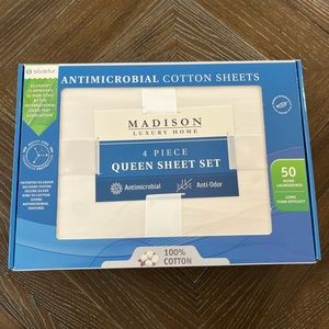 Brand New - Madison Luxury Home Antimicrobial Queen Sheets